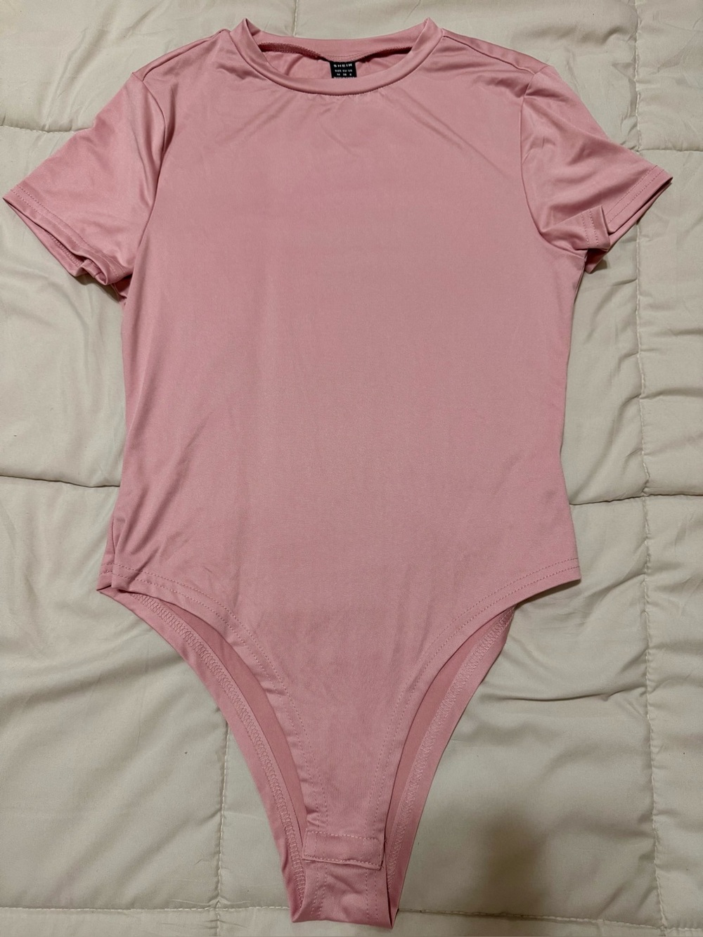 SHEIN Blush Pink Short Sleeve Bodysuit